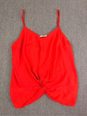 Lush Red Twist-Knot Spaghetti Strap Cami Size Medium